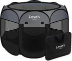Love's cabin Pet Puppy Dog Playpen, Large Dog Tent Crates Cage Indoor/Outdoor, Portable Playpen for Cat, Foldable Pop Up Dog Kennel Playpen with Carring Case, Removable Zipper Top, Dark Grey
