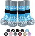 PUPTECK Anti Slip Dog Socks with Double Grippers for Hardwood Floors, Shoes for Hot/Cold Pavement, Boots & Paws Protectors to Prevent Licking, Traction Booties for Senior Small Large Dogs