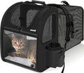 pecute Cat Backpack Expandable, Cat Backpack for Cat with Acrylic Window | Durable Oxford Cloth, Lockable Zipper,Use for Pet Under 11 lbs to Travel