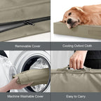 Large Waterproof Orthopedic Dog Bed with Egg Crate Foam | Fits 42x28 Crates, TPU Waterproof Layer, 1680D Washable Oxford Cover, Portable Handle, Indoor & Outdoor Use, Up to 80 lbs