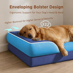 Comfort Expression Orthopedic Dog Beds for Large Sized Dog with Bolster | Waterproof Dog Couch Bed with Washable Cover & Non-Slip Bottom, Supportive Egg Crate Foam Large Pet Bed, 36x27 Inch