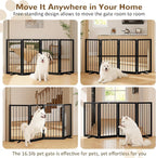 32" Extra Tall Free Standing Dog Gate Indoor, Foldable Pet Gate | for Doorways Stairs, 4-Panel Dog Fence with Support Feet for Stability, Folding Puppy Gate Easy to Carry No Drilling 72"x32"
