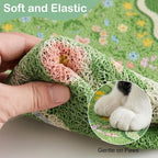 Glittme Cat Litter Mat, 33"x22" Non-Slip Washable Trapping Mat for Cats | Litter Trapping Mat With Thick PVC Coil To Catch Scatter, Soft On Paws And Waterproof Bottom To Protect Floors