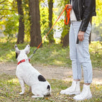 Dogline Biothane Waterproof Dog Leash Strong Coated Nylon Webbing with Black Hardware Odor-Proof Easy to Clean High Performance for Small or Large Dogs Made in USA 4 or 6 ft Lead, Hunter Orange