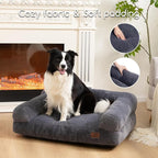 Hollypet Dog Large Cat Bed Puppy Couch Beds for Pets up to 50 lbs | Fluffy Dog Cat Couch Plush Soft Warming Pets Beds with Machine Washable Cover and Non-Slip Bottom