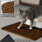HCY&WLD Cat Litter Mat, Double Layer Cat Litter Box Mat (30x22 Inch, Brown) | Waterproof Urine-Proof Non-Slip Litter Trapping Mat, Soft on Kitty Paws, Scratch-Resistant, Scatter Control, Easy to Clean