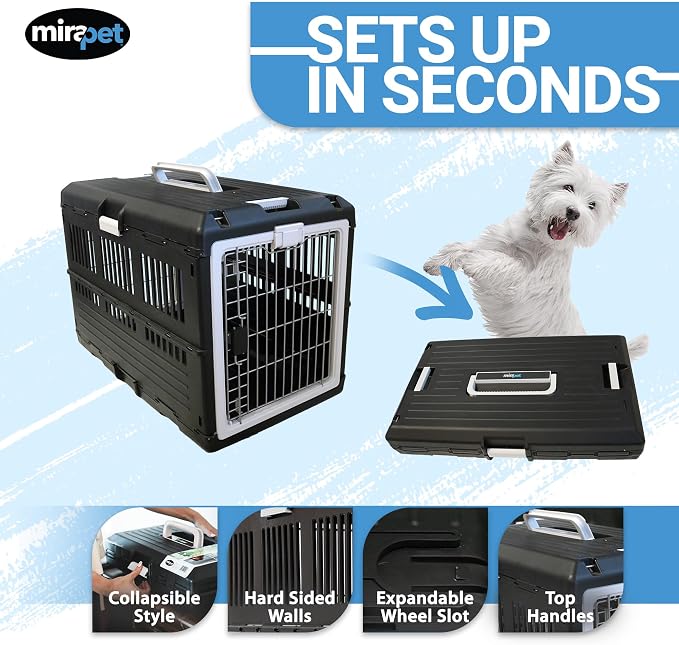 Pet Carrier & Crate, 35"L x 21"W x 27"H - Collapsible Hard Sided Kennel for Large Dogs and Cats, Portable Carrier for Indoor Outdoor Travel
