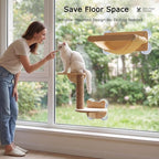 Cat Window Hammock Bed 4pcs/Set Cat Window Perch for Indoor Cats Seat with Two Shelves and One Scratching Post Sunction Cup Mounted | 4pcs/Set,Drill-Free,Hold Up to 40 lb,For Small to Medium Cat to Climb, Scratch, Rest and Watch Outside,Machine-Washabl...
