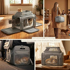 Top-Expandable Pet Carrier with Treat & Pet Window,18x13x9.5 Inch Southwest Frontier Airline Approved,Soft-Sided Dog Carrier for Small Dogs and Cats,Travel Cat Carrier with Locking Safety Zippers
