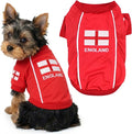 Parisian Pet Team England Dog Jersey - Breathable Mesh Puppy Football Jersey - Lightweight Stretch Sporty Dog Clothes - Summer Shirts for Small Dogs - Soccer Jersey for Dogs - Sportswear Pet Clothes