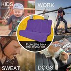 Back Seat Cover for Car Trucks Van SUV,Waterproof Rear Bench Towel Seat Covers for Dogs and Kids,Automotive Backseat Protector (Purple)