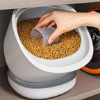 CTIME Airtight Cat Food Container for Small Dog Bird Pet Treats & Dry Food -6 lb(White)