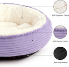 Love's cabin Round Donut Cat and Dog Cushion Bed, 24in Pet Bed for Small or Medium Dogs, Anti-Slip & Water-Resistant Bottom, Soft Durable Fabric Pet Beds, Washable Calming Cat Bed Violet