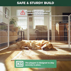 FXW Homeplus Indoor Dog Playpen, 45" H, 8 Panels, for Large Dogs | Stress-free play, Heavy-duty, Semi-open design, Easy setup, Threshold-free gate, Expandable, Patented
