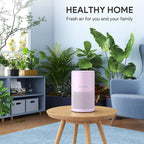 FULMINARE Air Purifiers for Home Bedroom H13 HEPA Air Filter | 360° Intake for Pet Hair, Smoke, Odors , 3 Speeds, Timer, 24dB, Small Mini Air Purifier with Night Light, Purple
