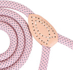 Mile High Life Dog Leash with Genuine Leather Connection, Reflective | Rope Leash, Heavy Duty 360° Swivel Metal Clasp, for Small Medium & Large Dogs Walking (Pink, 60 Inch-1/2)