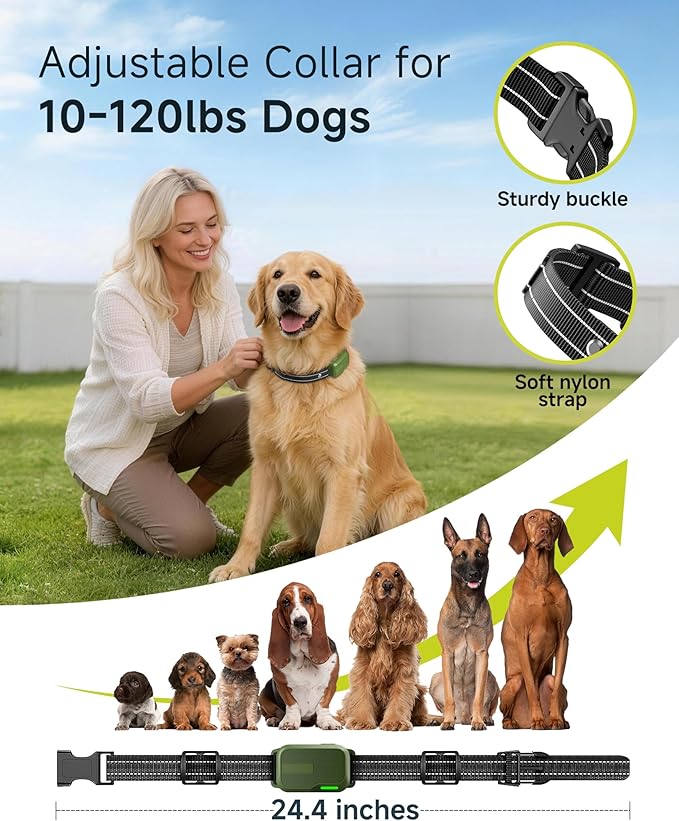 Dog Shock Collar - 4500FT Dog Training Collar with Remote for 10-120lbs Small Medium Large Dogs, IPX8 Waterproof Rechargeable Dog eCollar with Beep(1-8) Vibration(1-16) Safe Shock(0-99), No-Shock Mode