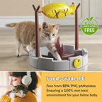 PetPals Cat Slow Feeder Treat Dispenser Interactive Cat Puzzle Fish Toy | Dry Food Dispensing Cat Toy for Small Pets & Kittens, Mental Stimulation Cat Feeding Toy Campfire Theme BBQ Fish Cat Toy