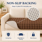 35.4"x70.9" Waterproof & Non Slip Couch Cover for Dogs, Plush Flannel | Washable Pet Friendly Soft Sofa Covers for Living Room. Heavy Duty Furniture Couch Protector for Cats and Sectional