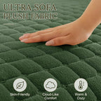 Smiry Velvet Couch Cover for Dogs, Non Slip Soft Sofa Protector for Pets | Washable Sofa Cover for Cats, Cozy Furniture Protector Against Pet Hair, Scratches, Fits Sectional Sofa(Dark Green, 36"x71")