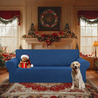 Stretch Oversized Couch Covers for Sofa Slipcover,Classic Blue | 1-Piece Washable Sofa Cover (94"-110") 4-Seater Furniture Protector, Soft Jacquard Non-Slip Elastic Bottom for Dogs & Kids