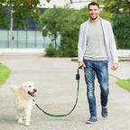 Heavy Duty Dog Leash for Large Dogs – 6FT Reflective Bungee with Padded Handles, Strong Carabiner Clip, No Pull Control for Medium & Large Breeds, Includes Poop Bag Holder & Treat Pouch (Orange)