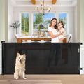 Retractable Baby Gate Extra Wide 65", Retractable Dog Gate Indoor/Outdoor | Durable Mesh Gates for Kids or Pets, Space-Saving, Easy One-Hand Operation Safety Lock, Easy Install, for Stair/Doorway/Black
