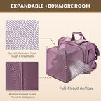 Lollimeow Expandable Cat Carrier Backpack for Large Cats - Airline Approved Pet Carrier Backpack for Small Dogs, Hiking & Travel, Waterproof with Breathable Mesh, 14lbs Capacity (Plum, Standard)