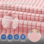 Stretch Loveseat Couch Cover, 2 Cushion Couch Slipcover,Dusty Pink | 1-Piece Washable Sofa Cover Pet Friendly (55"-78") Furniture Protector Soft Jacquard, Elastic Bottom for Dogs & Kids