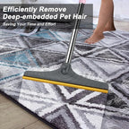 Carpet Rake for Pet Hair Removal, Reusable Carpet Scraper for Rug | Pet Hair Remover with 60” Adjustable Long Handle,Dog Cat Hair Remover Tool for Rugs, Mats, Couch(Grey)