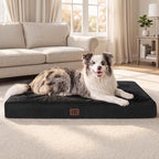 EHEYCIGA Washable Dog Crate Bed for Medium Dogs, 30x20Inch, Black | High Density Egg Crate Foam, Orthopedic Memory Foam, Removable Easy Clean Cover, Non-Slip Bottom, Fits Crate, Floor and Sofa