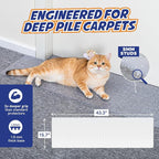 Panther Armor Cat Carpet Protector for Deep Pile, Runner Mat 16 x 43 in | Stops cats scratching deep pile carpet. Door edge protector and plastic runner mat