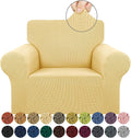 Stretch Chair Sofa Slipcover, Single Couch Cover,Champagne | 1-Piece Washable Sofa Cover,Pet Friendly (31"-55") Furniture Protector Soft Jacquard Elastic Bottom for Dogs & Kids