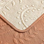 Leaf Floral Cotton Quilted Dog Couch Cover for Sofa Farmhouse Rustic Embroidered Sectional Couch Cover Soft Anti-Slip Sofa Slipcover Furniture Protector for Kids, Pets (Orange,43"x82")