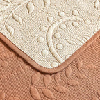 Leaf Floral Cotton Quilted Dog Couch Cover for Sofa Farmhouse Rustic Embroidered Sectional Couch Cover Soft Anti-Slip Sofa Slipcover Furniture Protector for Kids, Pets (Orange,43"x94")