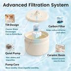 Replacement Pump with 3 Filters for 1L/37oz Cat Water Fountain