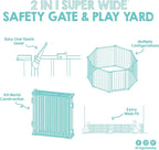 Regalo Safety 24"-192" Metal 2-in-1 Super Wide Baby Gate & Play Yard