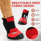 All-Weather Dog Boots for Paw Protection-Durable Dog Booties for Hot Pavement, Snow, Hiking | Non-Slip Sole & Adjustable Straps Outdoor Pet Shoes(red,5#)