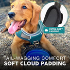 Embark Adventure XL Dog Harness – No-Pull, Reflective Trim, Military-Grade Nylon, Dual Leash Clips, Gel-Lined Handle for Extra Large Dogs