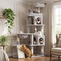 68 Inches Heavy Duty Cat Tree for Indoor Cat, Big Cat Tower | Cat Houses & Tree Tower with 2 Condos, Sisal Scratching Posts & Large Platform for Indoor Cats Large Adult, Grey