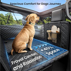 REEVAA Dog Car Seat Cover for Back Seat, Hard Bottom, L, Black | 450 lbs Extender, 45% More Space for 2-4 Large Dogs, Waterproof, Zippered Mesh Window, Fits for SUV Medium Truck