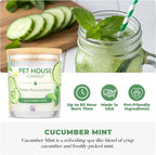 Pet House Cucumber Candles, Long Lasting Scented Candles for Pet Odors, 60 Hour Burn Time - Cucumber Mint, 9 oz