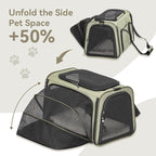 Petsfit Medium Expandable Cat Carrier for Air Travel, Up to 13 lb | 17 x 11 x 11 in; sized for Delta Air Lines, with locking zippers, a handy D-ring, large pocket and multi-side ventilation.
