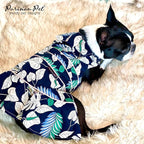 Parisian Pet Palm Dog Dress - 100% Cotton Summer Clothes for Large Dogs Girl - Tropical Leaf Pet Dress - Stylish Beach Dog Outfit - Lightweight Puppy Clothes - Green Dresses for Dogs