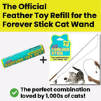 Cat Feather Toy Refill 3-Pack - Natural Feather Cat Toy - Small Size Cat Wand Attachments - Official Cat Toy Feather Replacement for Forever Stick Cat Wand Toy - Cat Wand Refill - Cat Lure and Teaser