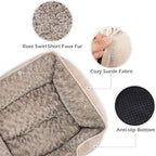 INVENHO XX-Large Dog Bed for Large, Medium, Small Dogs - Rectangle, Washable, Orthopedic, Soft, Calming, Durable Pet Cuddler with Anti-Slip Bottom - XXL (42"x30"x10")