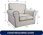 PureFit Reversible Chair Sofa Cover Dog Couch Covers for Sofa, 25.5 in | Greyish Green/Beige, Water Resistant Couch Protector, Washable Pet Couch Cover with Non Slip and Elastic Straps For Kids