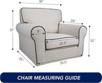 PureFit Reversible Chair Sofa Cover Dog Couch Covers for Sofa, 25.5 in | Blue/Ivory, Water Resistant Couch Protector, Washable Pet Couch Cover with Non Slip and Elastic Straps For Kids