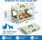Foldable Hard Cat Carrier, Transparent Pet Crate for Cats & Small Dogs, Collapsible Travel Kennel with Ventilation & Urine Pad Mesh Grid, Portable Travel cage, Essential for pet Travel, Apricot