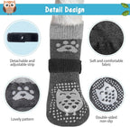 SCENEREAL Anti Slip Dog Sock to Prevent Licking Paws for Hardwood Floors, Boots & Paw Protector Shoes for Hot/Cold Pavement with Grippers, Double Sides Grips for Small Medium Large Senior Dogs